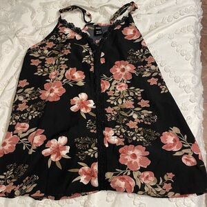 baggy tank top. size M. floral pattern.